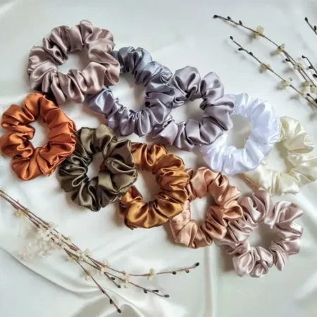 Neutral Satin Scrunchies