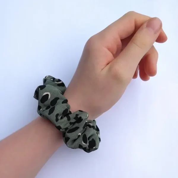 Olive Leopard Print Scrunchie Wrist