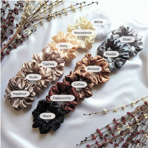 Neutral Satin Scrunchies - Image 2