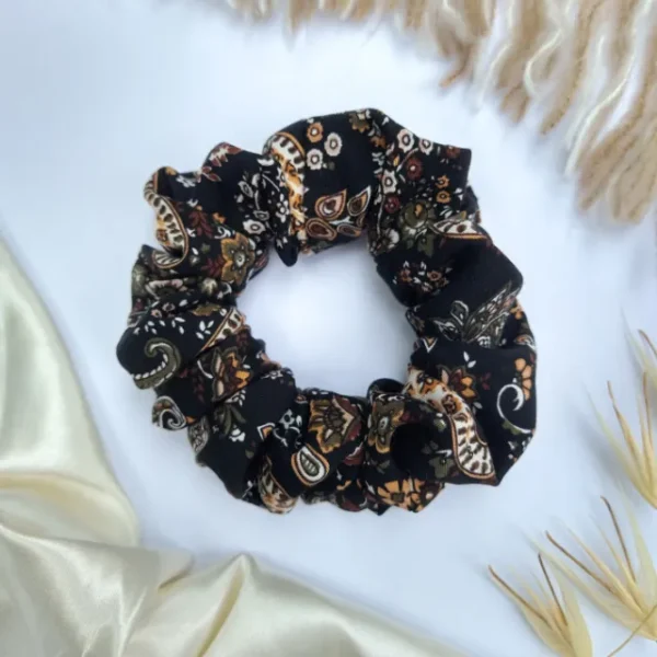 Black Paisley Scarf Scrunchie