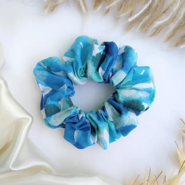 Blue Watercolour Scrunchie