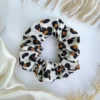 Cream Jaguar Print Scrunchie