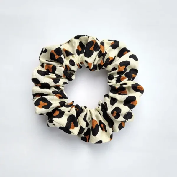 Cream Jaguar Print Scrunchie Flat (2)