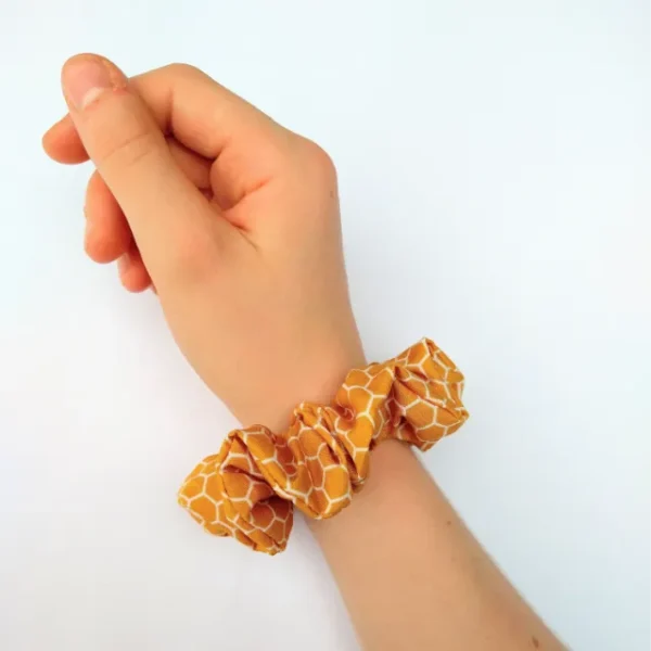 Mustard Honeycomb Scrunchie Wrist