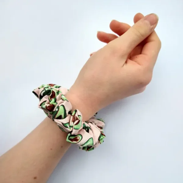 Pink Avocado Scrunchie Wrist