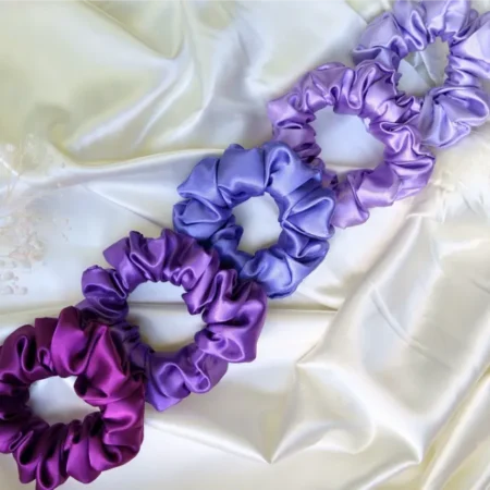 Purple Satin Scrunchies