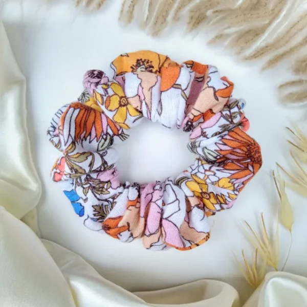 Retro Flowers Scrunchie