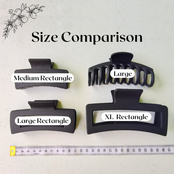 Claw Clips Size Comparison