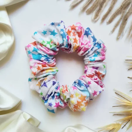 Colourful Sparkly Stars Scrunchie