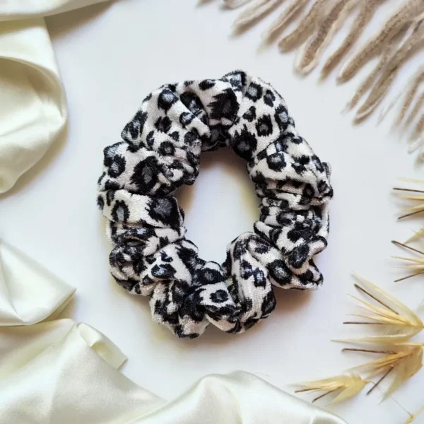 Velvet Cheetah Print Scrunchie