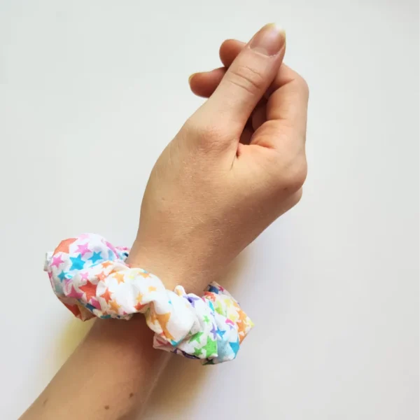 Colourful Sparkly Stars Scrunchie Wrist