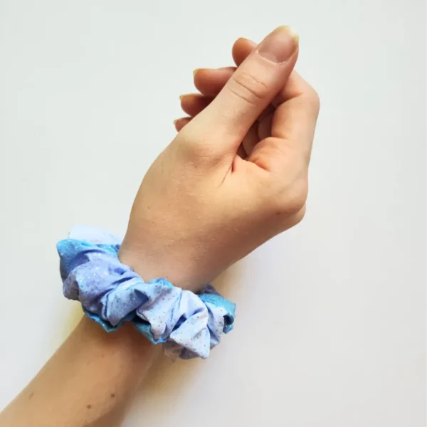 Blue Sparkly Scrunchie Wrist