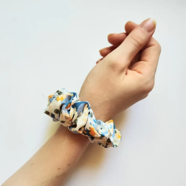 Multicolour Flowers Scarf Scrunchie Wrist