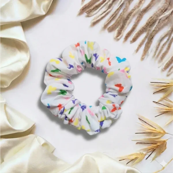 Multicoloured Butterflies Scrunchie