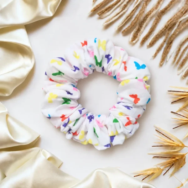 Multicoloured Butterflies Scrunchie