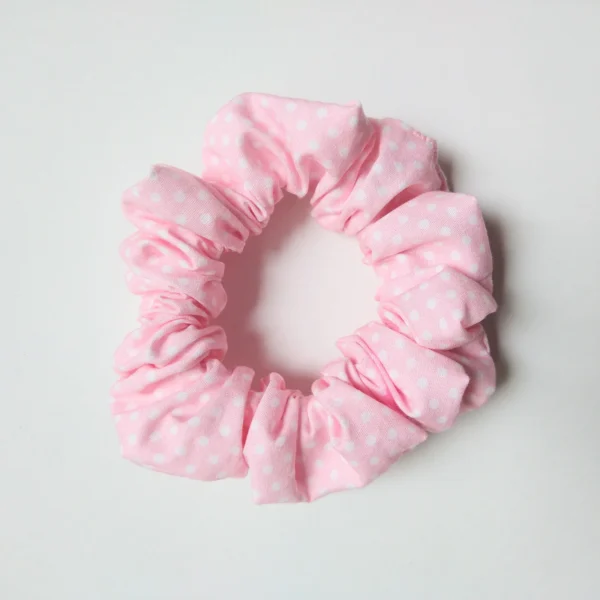 Pink Polka Dot Scrunchie