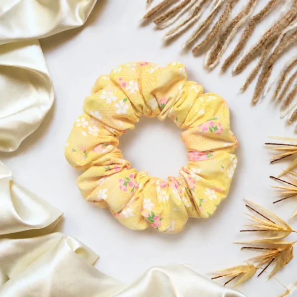 Yellow Flowers Scrunchie
