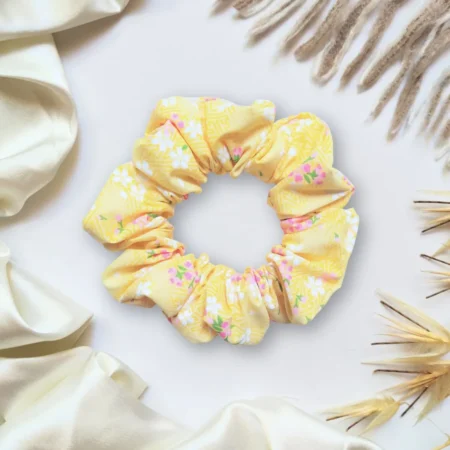 Yellow Flowers Scrunchie