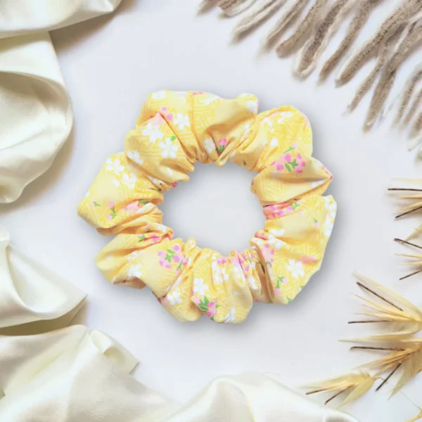 Yellow Flowers Scrunchie